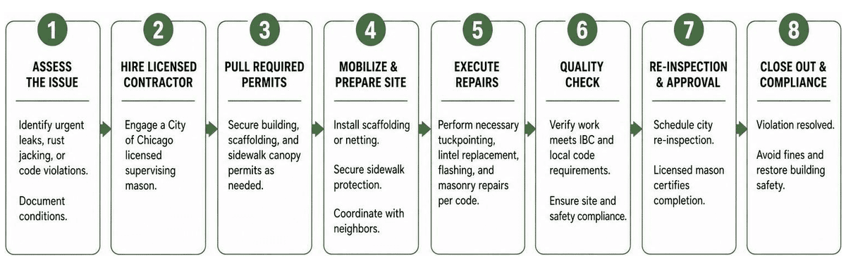 process flow for chicago tuckpointing rush projects