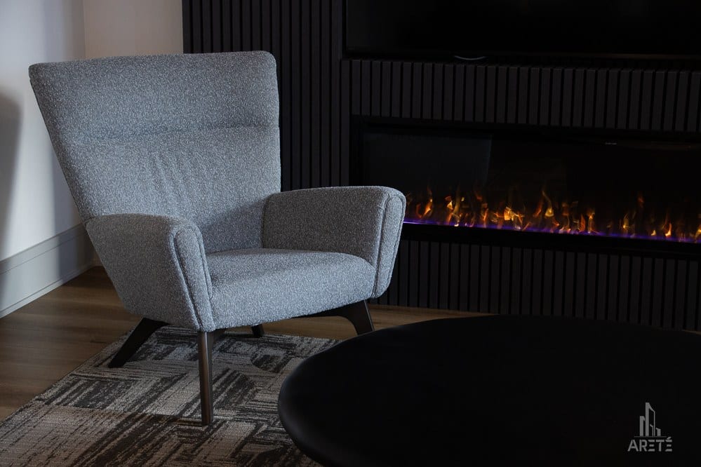 Chicago High-Rise Amenity Room Renovation - Electric Fireplace L - Arete' Chicago High-Rise Amenity Room Renovation - Electric Fireplace L